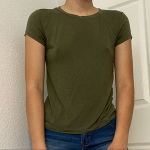 American Eagle Outfitters Army Green Baby Tee